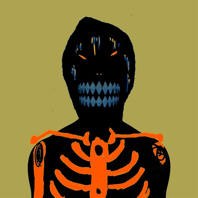 NTS masked character with an orange skeleton